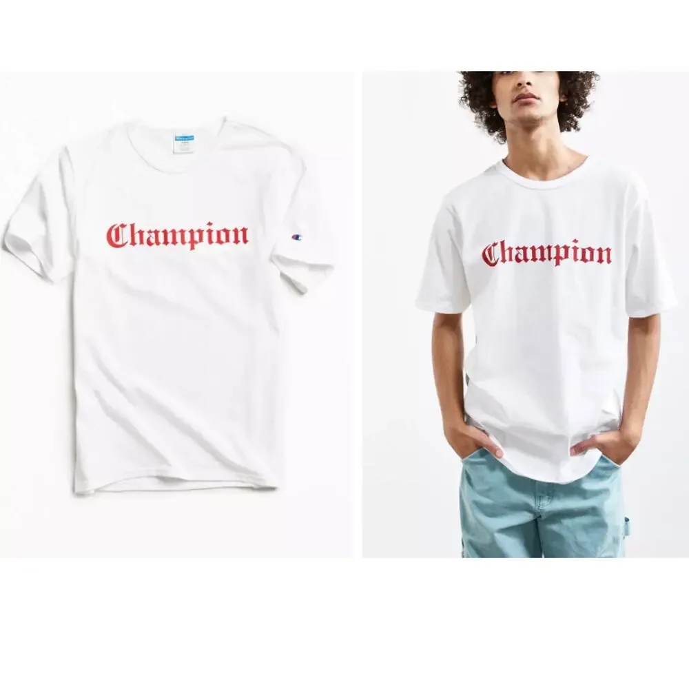 Champion Urban Outfitters T Shirt Old English Fancy Font Logo T Shirt Size M - Picture 2 of 9